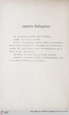 Auctions-Bedingungen