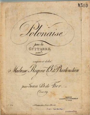 Polonaise pour la guitarre seule : oeuv. 39