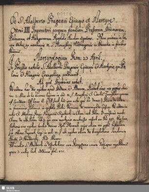 Bl. 172-195v. De S. Adalberto Pragensi Episcopo et Martyre...