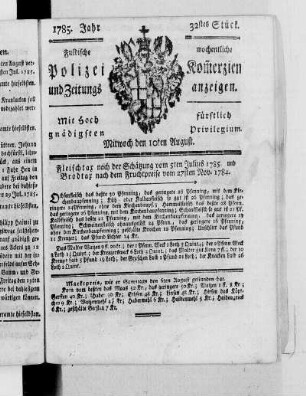 32tes Stück., Ausgabe vom 10. August 1785