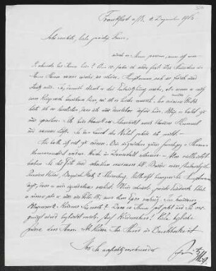 Brief von Fritz von Unruh an Margarete Hauptmann