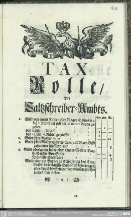 Tax-Rolle, Des Saltzschreiber-Ambts