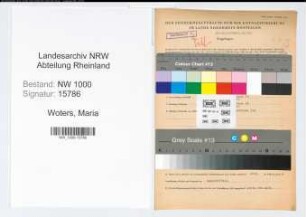 Entnazifizierung Maria Woters, geb. 27.08.1897 ()