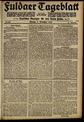 Ausgabe vom Montag, den 08. November 1920.