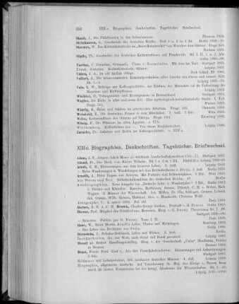 XIII c. Biographien. Denkschriften. Tagebücher. Briefwechsel.
