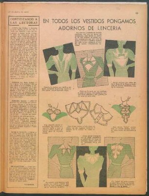 En todos los vestidos pongamos adornos de lencería [Dibujos]