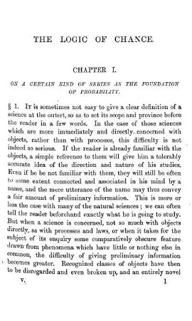 PART I. - Physical Foundation Of Tthe Science Of Probability.