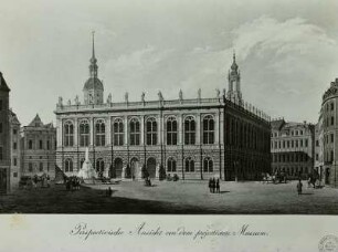 Perspectivische Ansicht von dem projectirten Museum : Dresden, Stallgebäude, Entwurf, projektierte Ansicht zum Jüdenhof