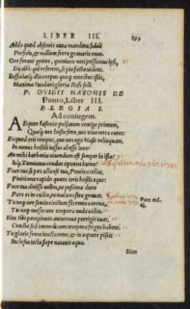 P. Ovidii Nasonis De Ponto, Liber III.