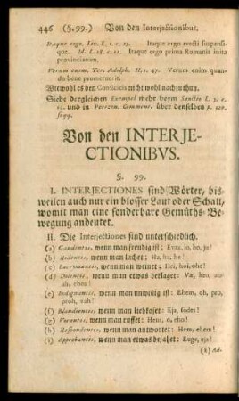 Sect. VIII. Von den Interjectionibus.