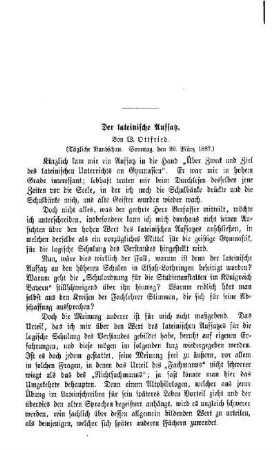 Der lateinische Auffsatz