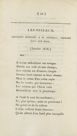 Les Oiseaux.