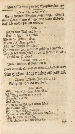 Am 5. Sonntage nach Epiphanias