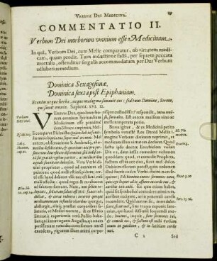 Commentatio II. Verbum Dei morborum omnium esse Medicinam.