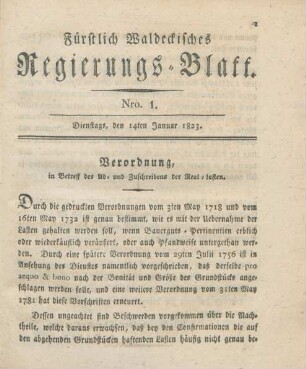 14ten Januar-30sten December = Nro. 1-17