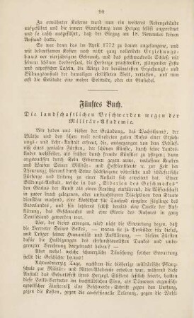 90-103, Fünftes Buch. Die landschaftlichen Beschwerden wegen der Militär-Akademie