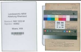 Entnazifizierung Willi Moers , geb. 10.09.1903 (Kaufmaennischer Angestellter)