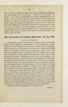 146. Proklamation des deutschen Kaiserreiches. 18. Jan. 1871