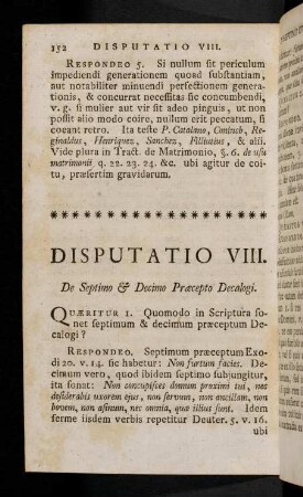 152-184, Disputatio VIII.