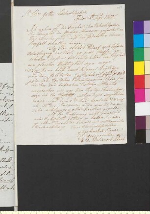 Brief von Geisweiler, Konstantin an Goethe, Johann Wolfgang von