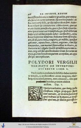 De inventoribus rerum liber V.