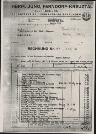 Firmenkopf Jung, Herm. Buchhandlung, Grossvertrieb/Verlagsauslieferungen