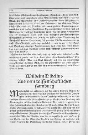 Aus dem wissenschaftlichen Hamburg