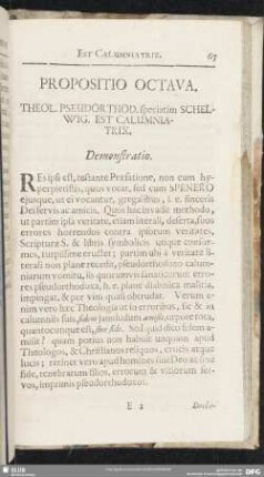 Propositio Octava. Theol. Pseudorthod. speciatim Schelwig. Est Calumniatrix