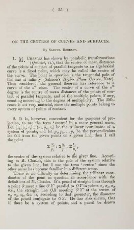 On the centres of curves and surfaces.