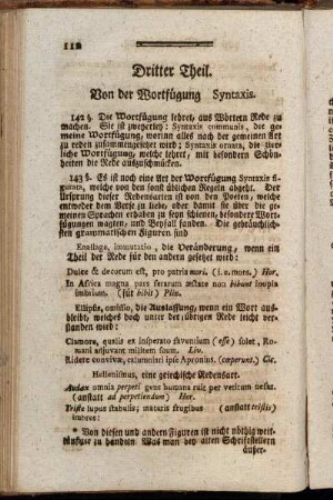 Dritter Theil. Von der Wortfügung. Syntaxis.