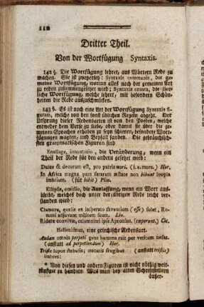 Dritter Theil. Von der Wortfügung. Syntaxis.