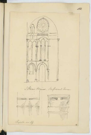 Abteikirche St. Remy, Reims: Innenansicht, Details (aus: Skizzen- und Fotoalbum 10)