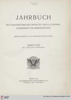 6: Jahrbuch des Kunsthistorischen Institutes