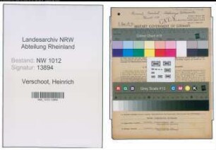 Entnazifizierung Heinrich Verschoot , geb. 22.05.1890 (Baeckermeister)