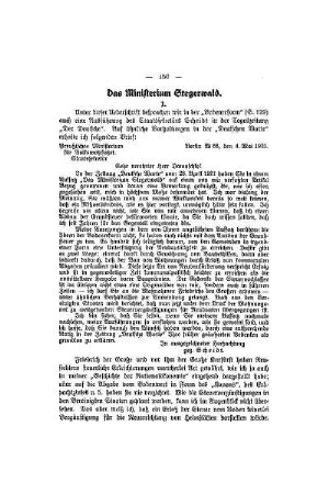 Das Ministerium Stegerwald