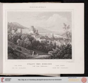 Heidelberg, Stadt und Schloss von der Terrasse