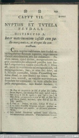 Caput VII. De Nuptiis Et Tutela Feudali