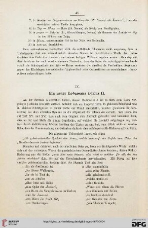 IX. Ein neuer Lobgesang Darius II.