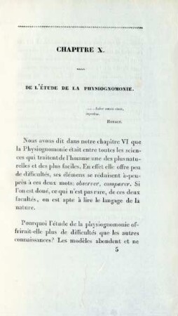 Chapitre X. De l'Étude de la Physiognomonie