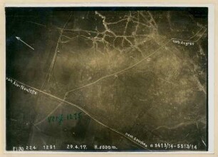 Foto der Gegend um die Straßenkreuzung Aix-Noulette - Souchez - Angres (Luftbild)