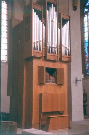 Chororgel von Orgelbau A. Schuster & Sohn (1992). Magdeburg, Kathedrale St. Sebastian