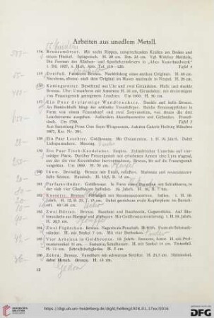 Arbeiten aus unedlem Metall (Nr. 154-174)