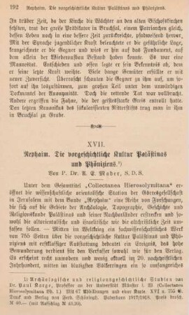192-205 Rephaim : die vorgeschichtliche Kultur Palästinas und Phöniziens