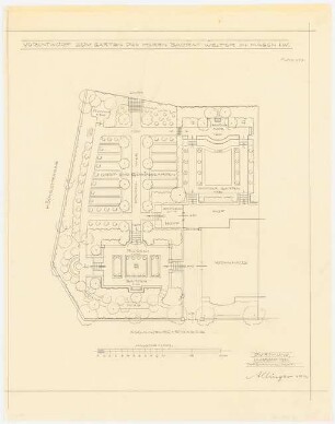 Garten Welter, Hagen: Vorentwurf zum Garten Lageplan 1:100