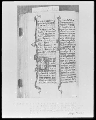 Brevier und Kalendar — Initiale B (eatus), darin der heilige Abt Robert, Folio 113verso