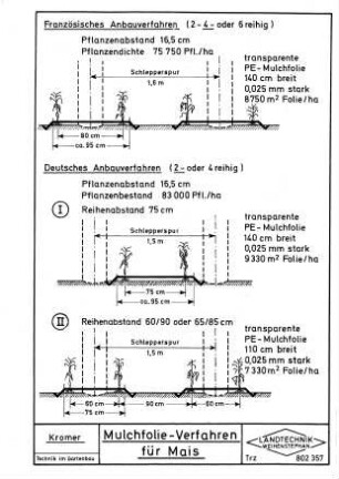 Mulchfolie-Verfahren für Mais