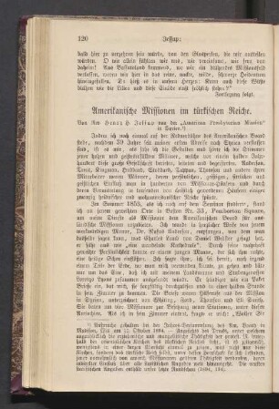 Amerikanische Missionen im türkischen Reiche