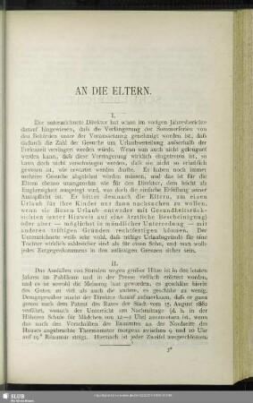 An die Eltern