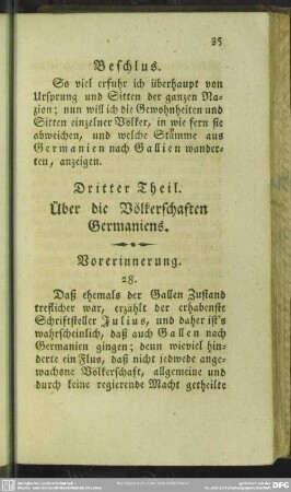 Dritter Theil. Über die Völkerschaften Germaniens