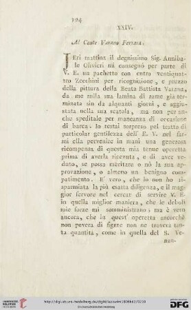 XXIV. Al Conte Varano Ferrara